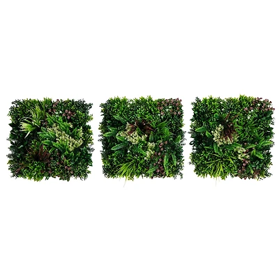 20" Corfu Island Artificial Living Wall Panels, 3ct.