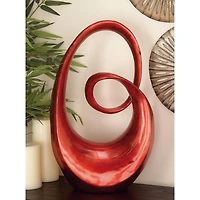 24" Red Swirl Contemporary Sculpture