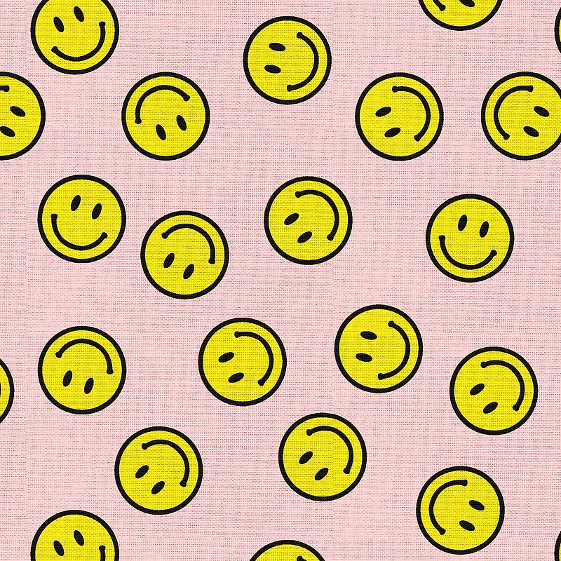 Fabric Editions Smile on Pink Cotton Fabric
