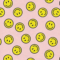Fabric Editions Smile on Pink Cotton Fabric