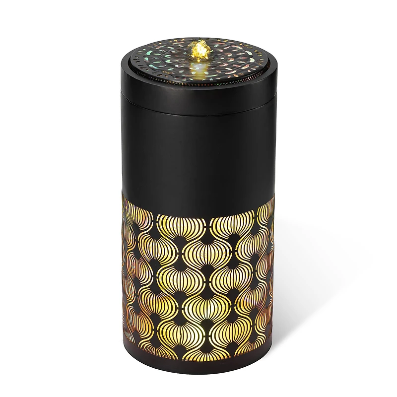 Glitzhome® 24" Metal LED Cutout Pattern Outdoor Fountain