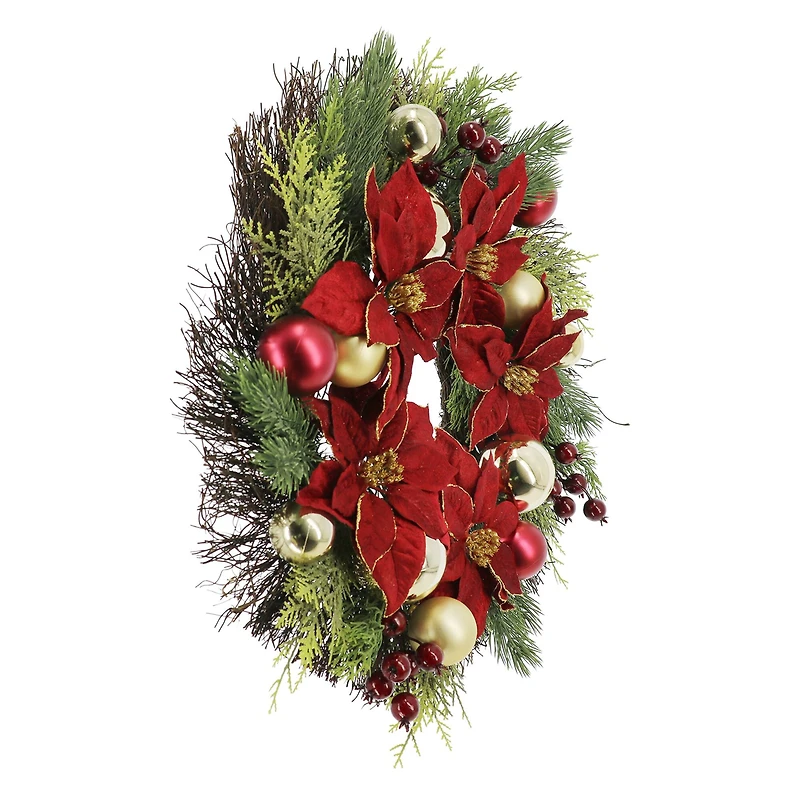 24" Poinsettia Wreath by Ashland®