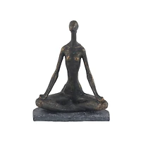 11" Black Polystone Modern Meditation Sculpture