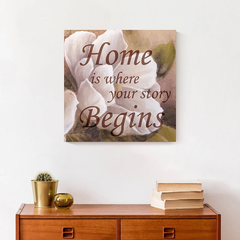 Home Is Where Your Story Begins 16" x 16" Canvas Wall Art