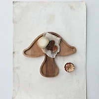 Hello Honey® 13" Mushroom-Shaped Natural Mango Wood Serving Board