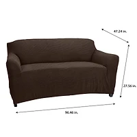 Home Details Brown Waffle Design Love Seat Furniture Slipcover