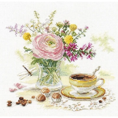 Alisa Morning Coffee Cross Stitch Kit
