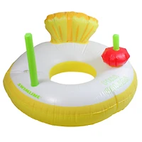 41" Inflatable Yellow & White Pina Colada Swimming Pool Ring Float
