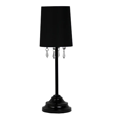 Simple Designs 17.2" Table Lamp with Fabric Shade & Hanging Beads