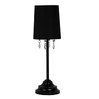 Simple Designs 17.2" Table Lamp with Fabric Shade & Hanging Beads