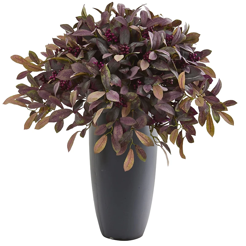 2.9ft. Fall Laurel with Berries Plant in Gray Planter