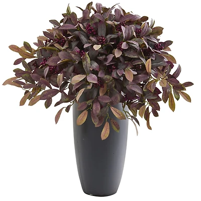 2.9ft. Fall Laurel with Berries Plant in Gray Planter