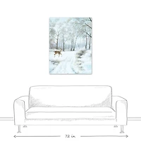 Doe Walking In The Snow 30x40 Canvas Wall Art