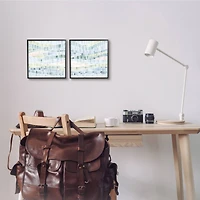 Stupell Industries Modern Abstract Nautical Landscape Wavy Striped Pattern Framed Wall Art