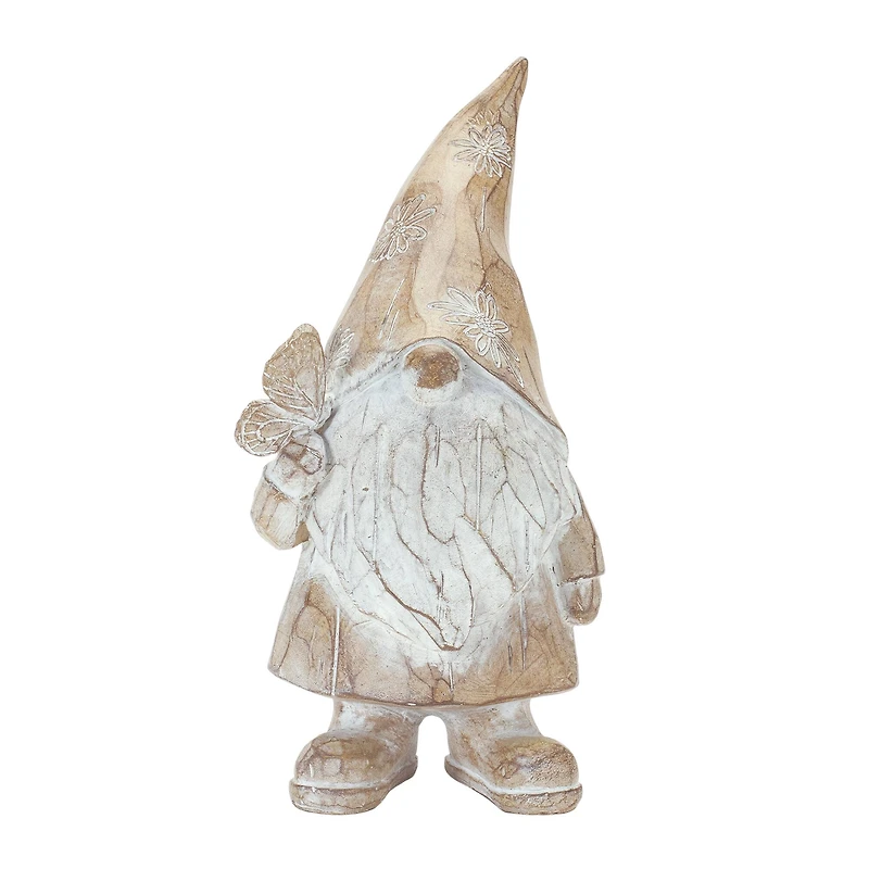 8" Carved Spring Gnome Figurine Set