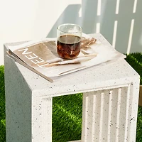 Glitzhome® 17" Faux Terrazzo Square Garden Stool