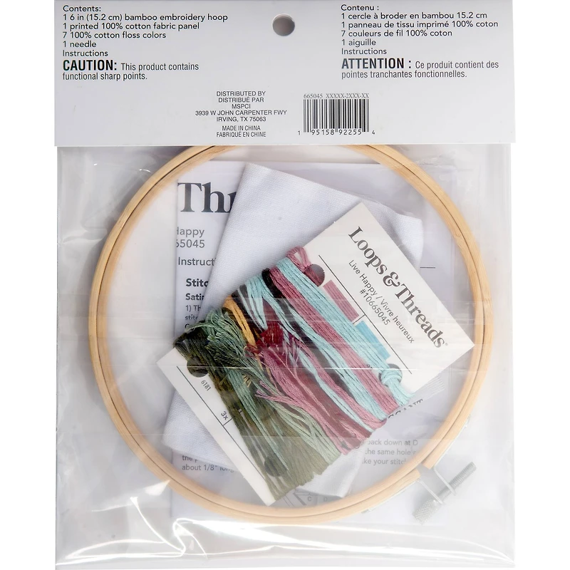 Live Happy Embroidery Kit by Loops & Threads®