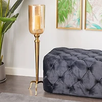 38" Gold Aluminum & Glass Traditional Candlestick Holder