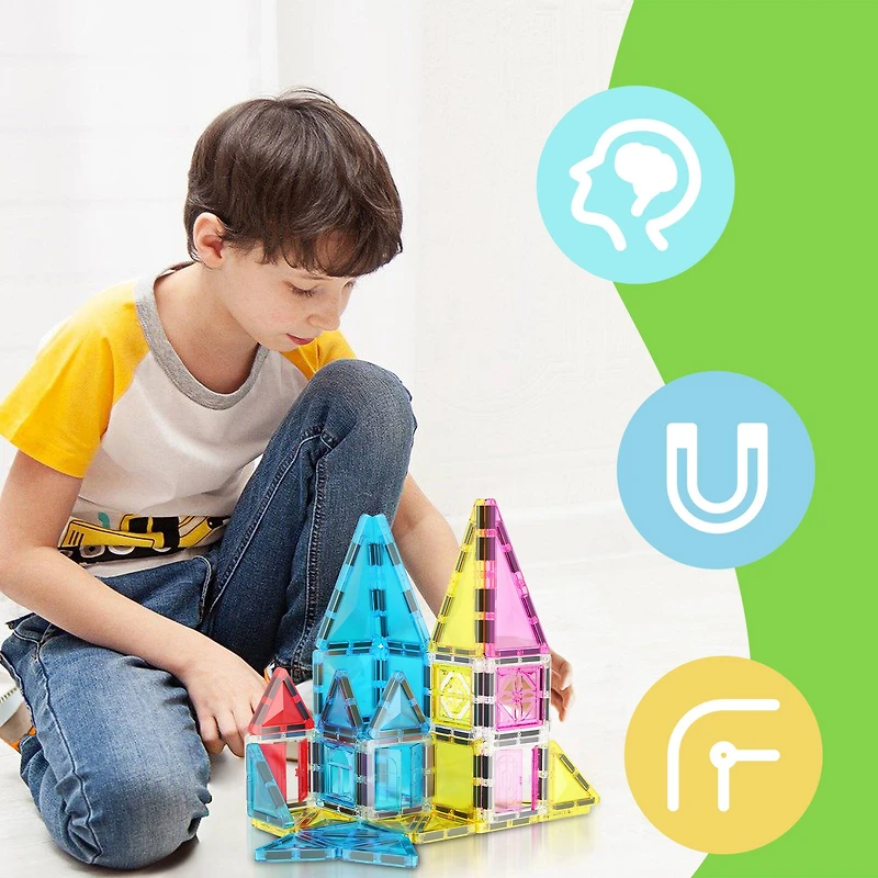 PicassoTiles® 48-Piece Mini Diamond Magnetic Tiles Series Set