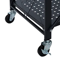 Organize It All Black -Tier Foldable Metal Rack with Wheels