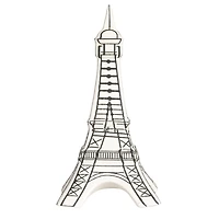 Hello Honey® 11.7" White & Black Decorative Stoneware Eiffel Tower Vase