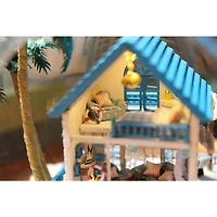 Wizardi Miniature Roombox Romantic Beach House Dollhouse Kit