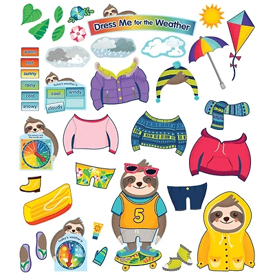 Carson Dellosa Education™ One World Dress Me for the Weather Sloth Bulletin Board Set
