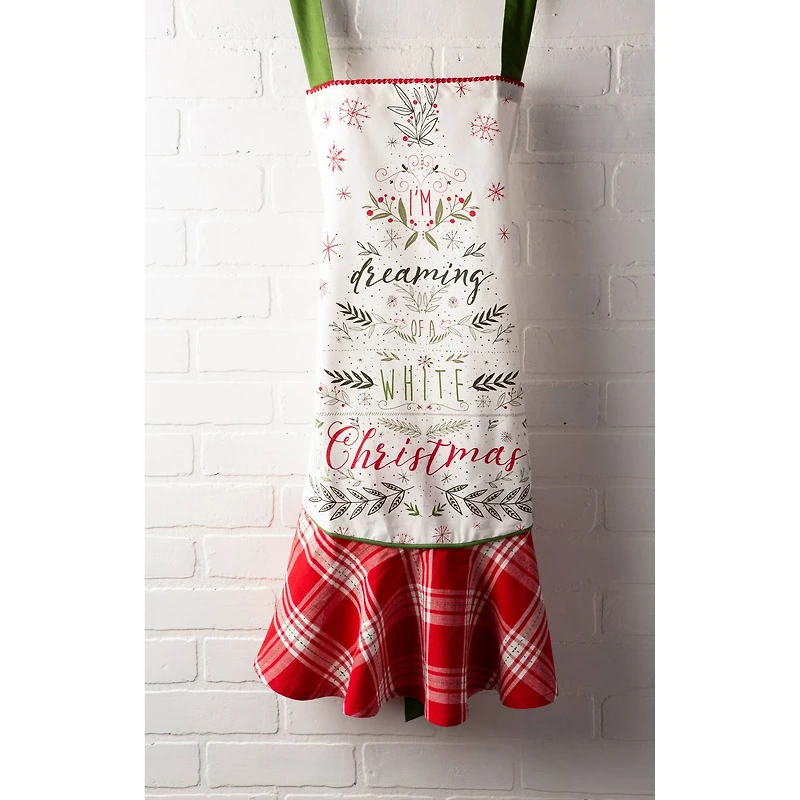 DII® White Christmas Tree Ruffle Apron