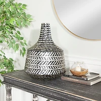 16" Black Shell Contemporary Vase