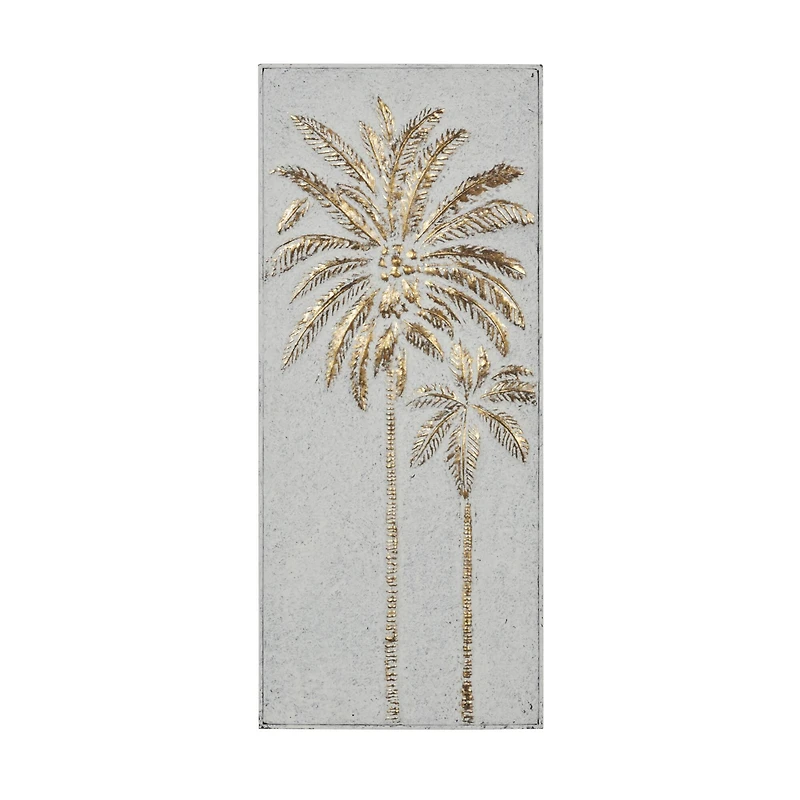33" Gold Iron Coastal Palm Trees Wall Décor