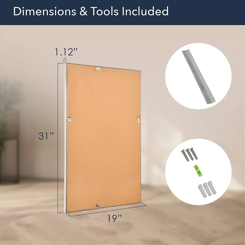 Head West Pave Brushed Nickel Stylish Bathroom & Wall Mirror