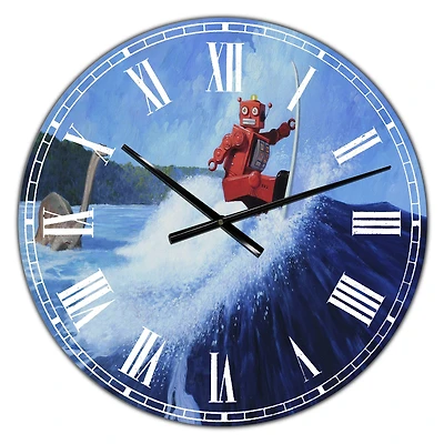 Designart 'Surfer Joe Large Modern Wall Clock