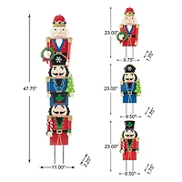 Glitzhome® Metal Nutcracker Yard Stake/Décor Accent Set