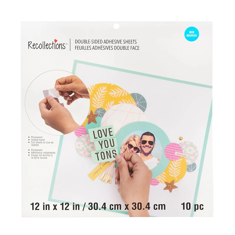 Double-Sided Adhesive Sheets by Recollections™, 12" x 12"