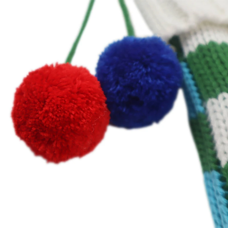 18.5" Green & Blue Checker Knit Stocking by Ashland®