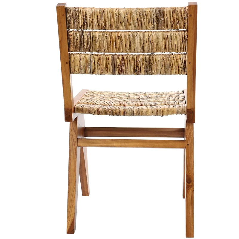 3ft. Light Brown Teak Wood Mid-Century Accent Chairs, 2ct.