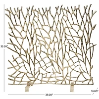 Coral Inspired Single Panel Aluminum Fireplace Screen