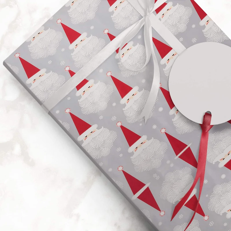 JAM Paper Snowflake Santa Gift Wrap