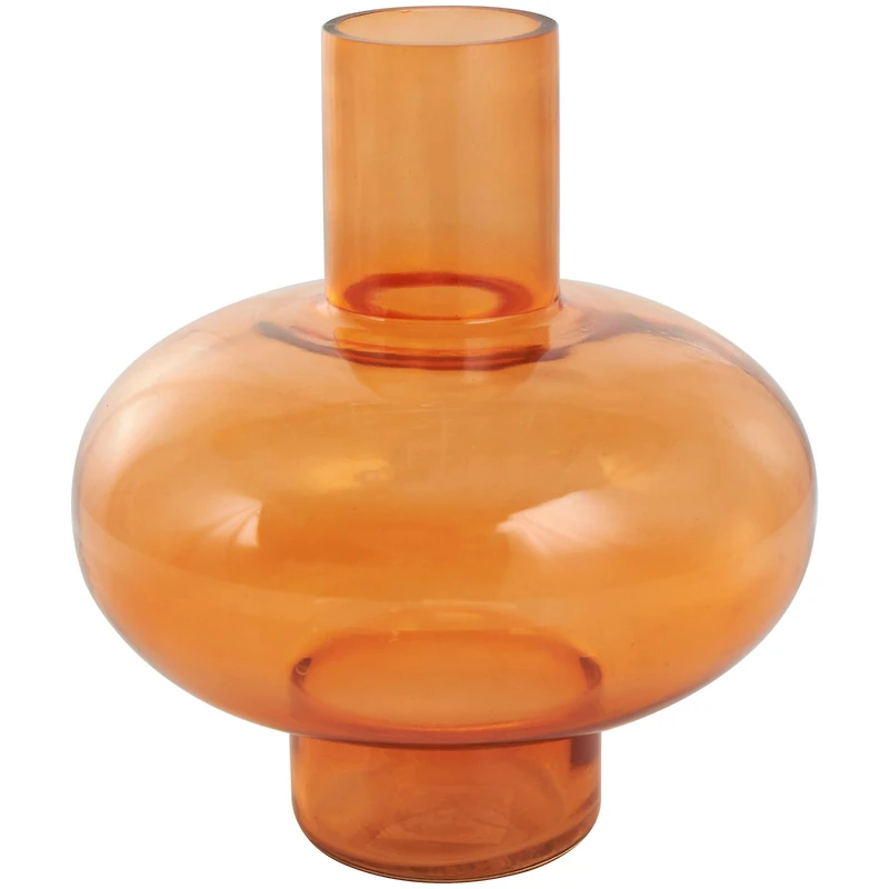 Orange Glass Rounded Vase Set