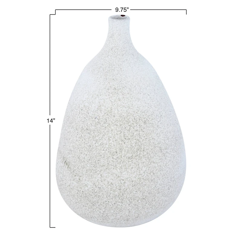 Hello Honey® 14" Large Textured Terracotta Vase with Narrow Top
