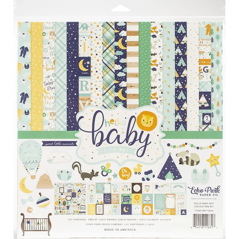 Echo Park™ Hello Baby Boy Collection Kit, 12" x 12"