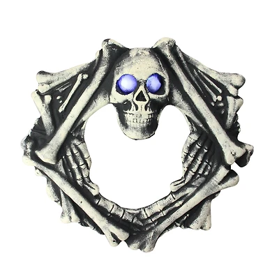 18.5'' Pre-Lit Skeleton Artificial Halloween Wreath