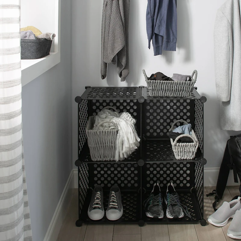 Organize It All Black Stacking Cubes, 4ct.