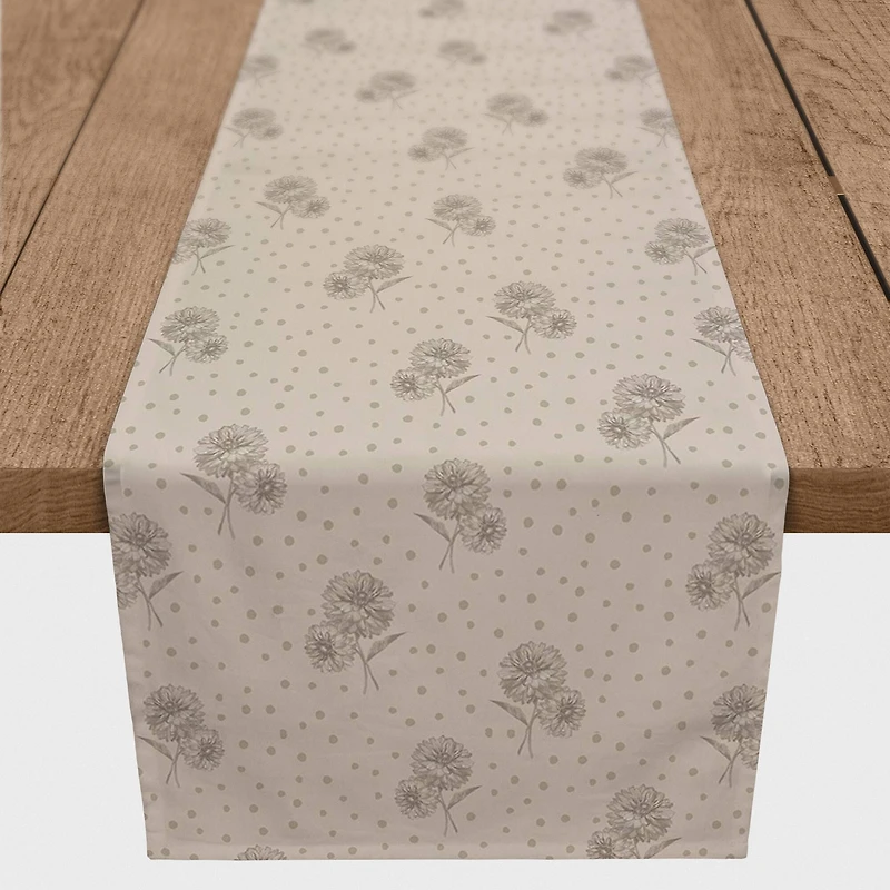 90" Floral Dots Cotton Twill Runner