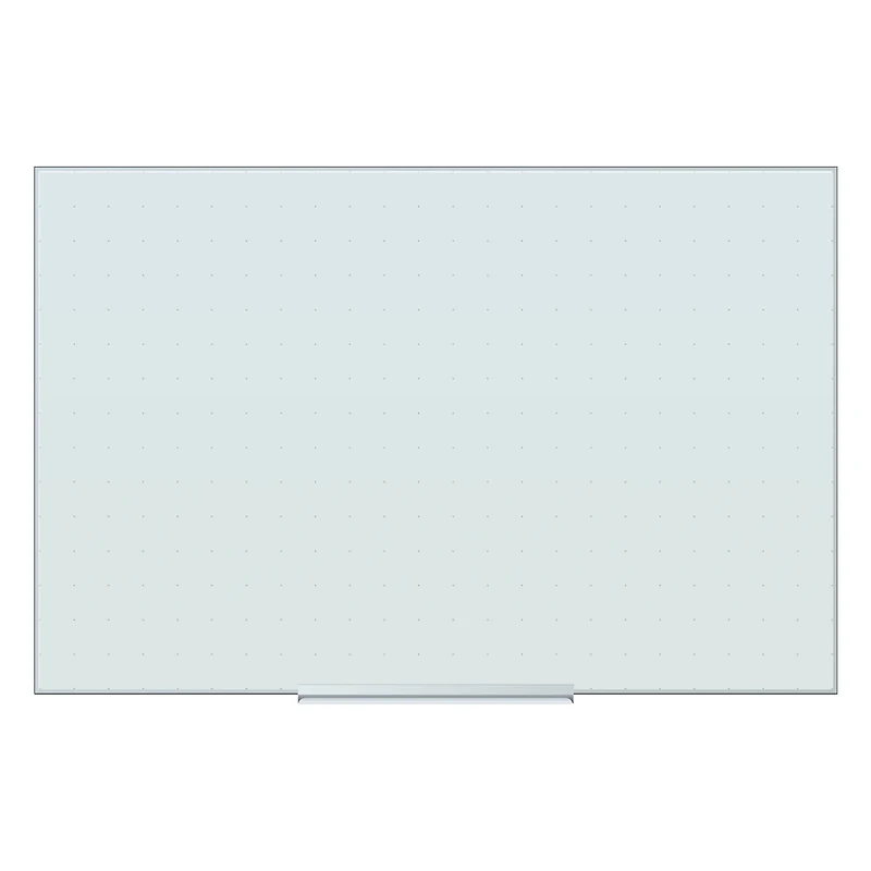 U Brands White 36" x 24" Frosted Frameless Ghost Grid Glass Dry Erase Board