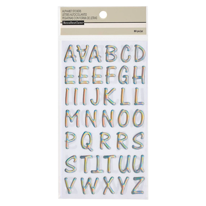 12 Packs: 80 ct. (960 total) Small Silver Alphabet Stickers by Recollections™