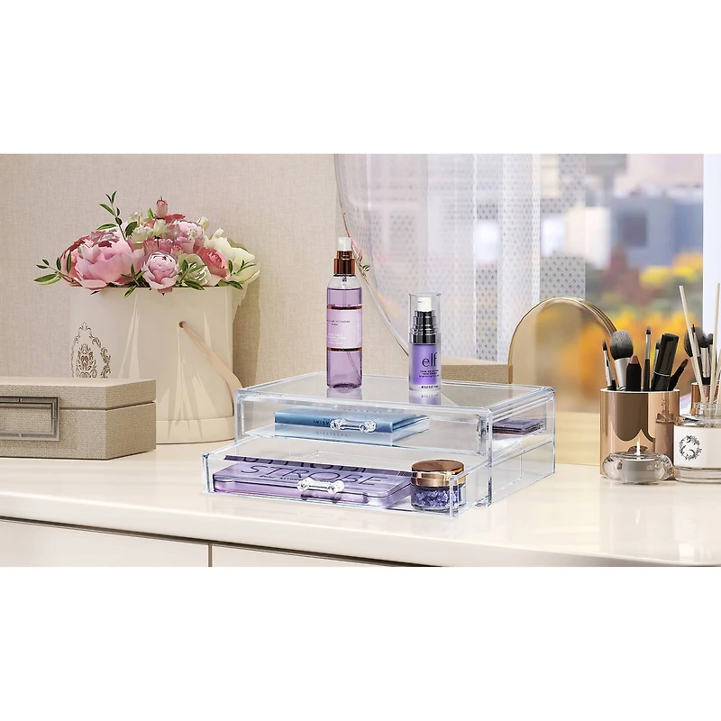 Sorbus Acrylic Cosmetic Organizer with 2 Rectangular Drawers