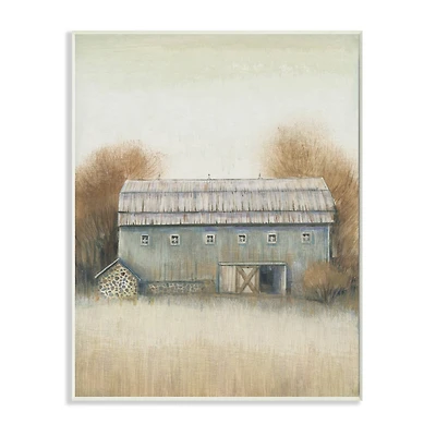 Stupell Industries Autumn Barn Doors Vintage Farm Landscape Wall Plaque