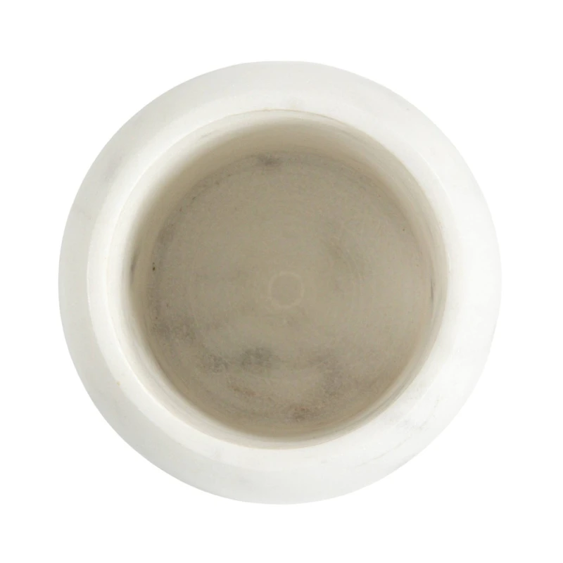 Hello Honey® 4" White Marble & Mango Wood Pinch Pot with Lid