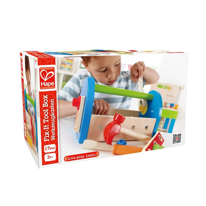Hape Fix It Kid's Wooden Tool Box Play Set